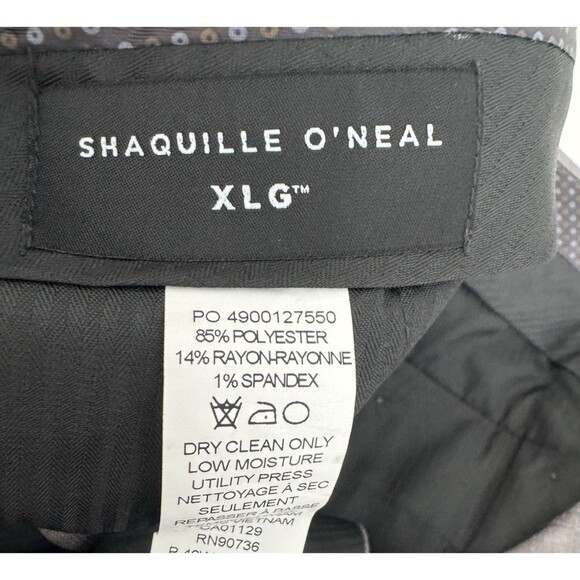 Shaquille O’Neal XLG Gray Plaid Men's Stretch Classic Fit Suit Pants 48W-32L - Picture 9 of 14